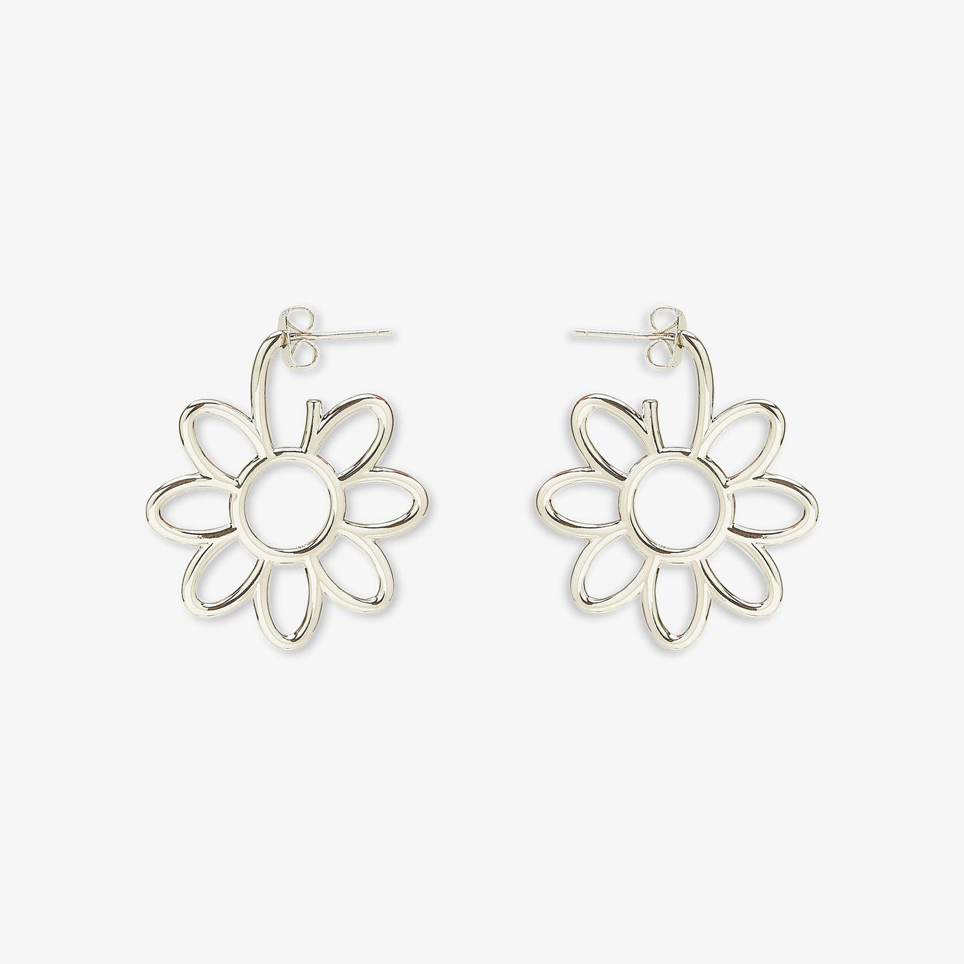 Oversized Daisy Hoop Earrings