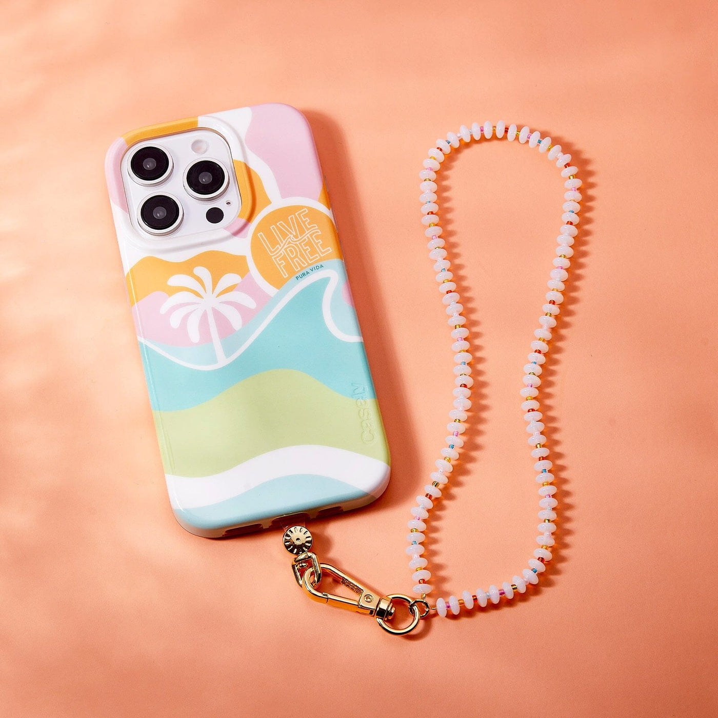 Iridescence Bead Wristlet Phone Chain